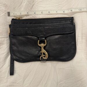Rebecca Minkoff Black Leather‎ Clutch with Gold Hardware